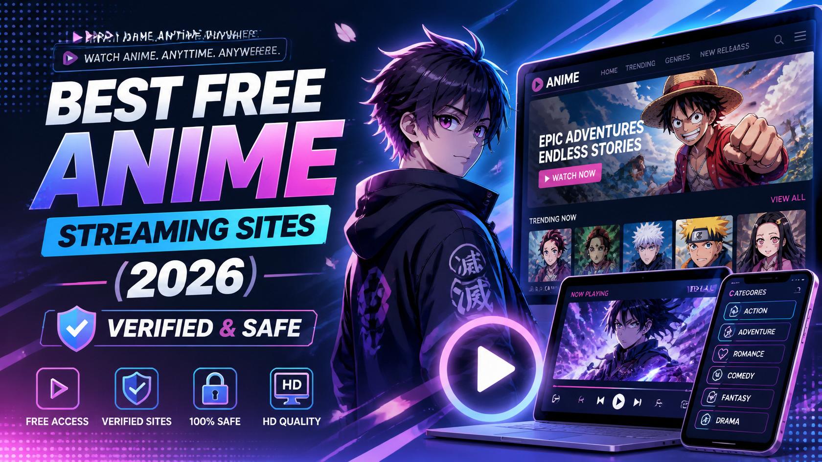 Detailed illustration for Best Free Anime Streaming Sites (2026) - Verified & Safe